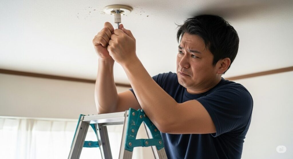 引っ掛けシーリングが固くて回らない時の対処法