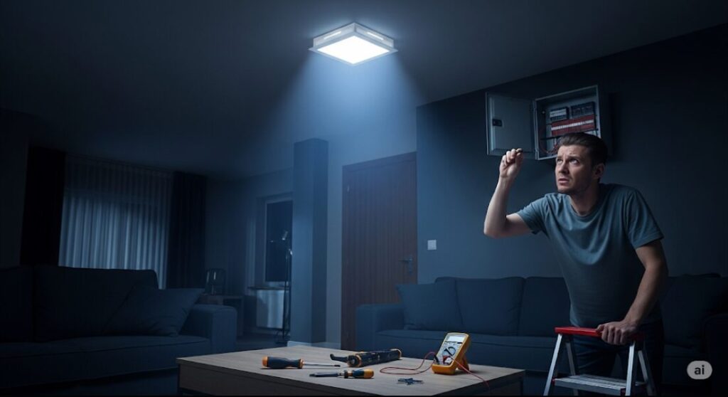 LEDシーリングライトが「一瞬ついて消える」主な原因