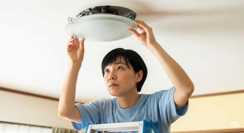 まずは照明カバーを正しく外せていますか？