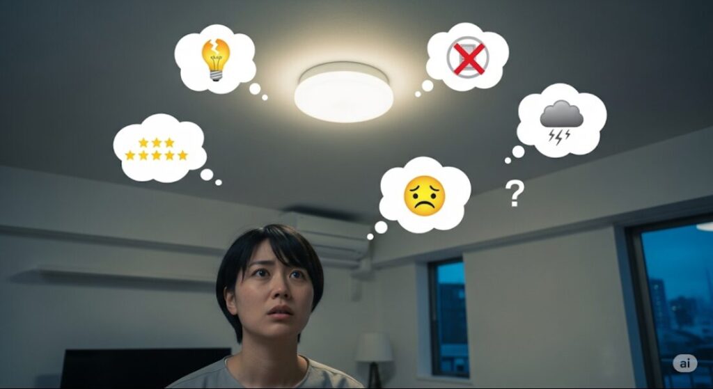アイリスオーヤマ製シーリングライトの悪い評判を検証