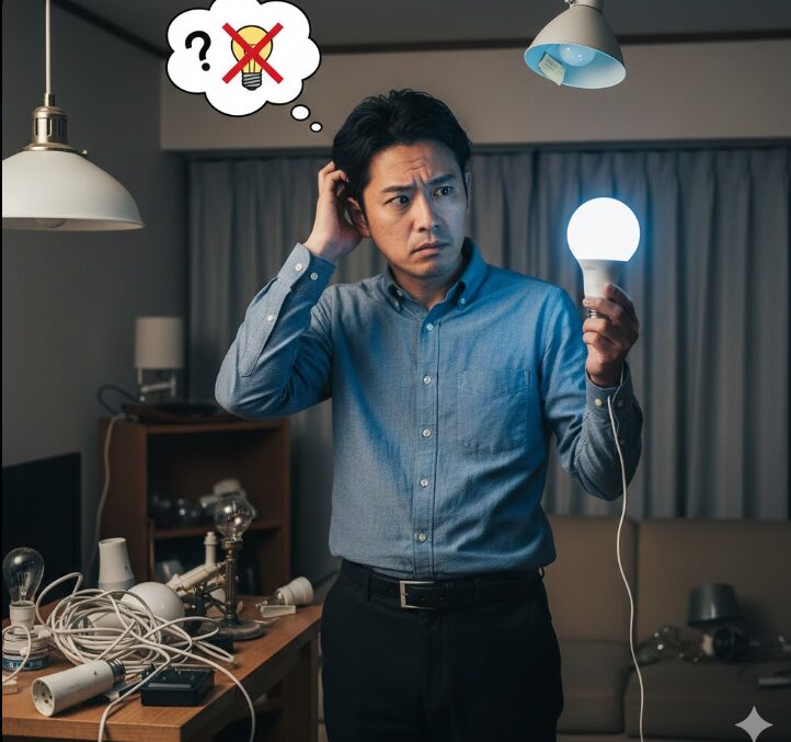 LED電球の点滅症状の直し方と原因の特定